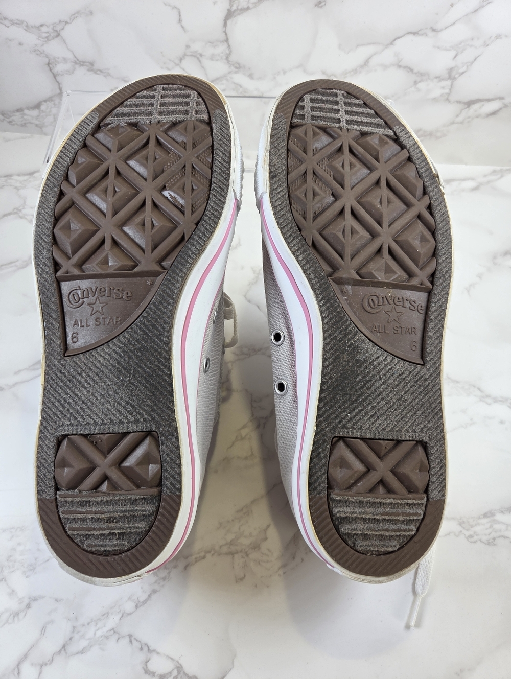 Converse Low Top Canvas Sneakers - Light Gray with Pink Accents(B19) - Picture 10 of 12